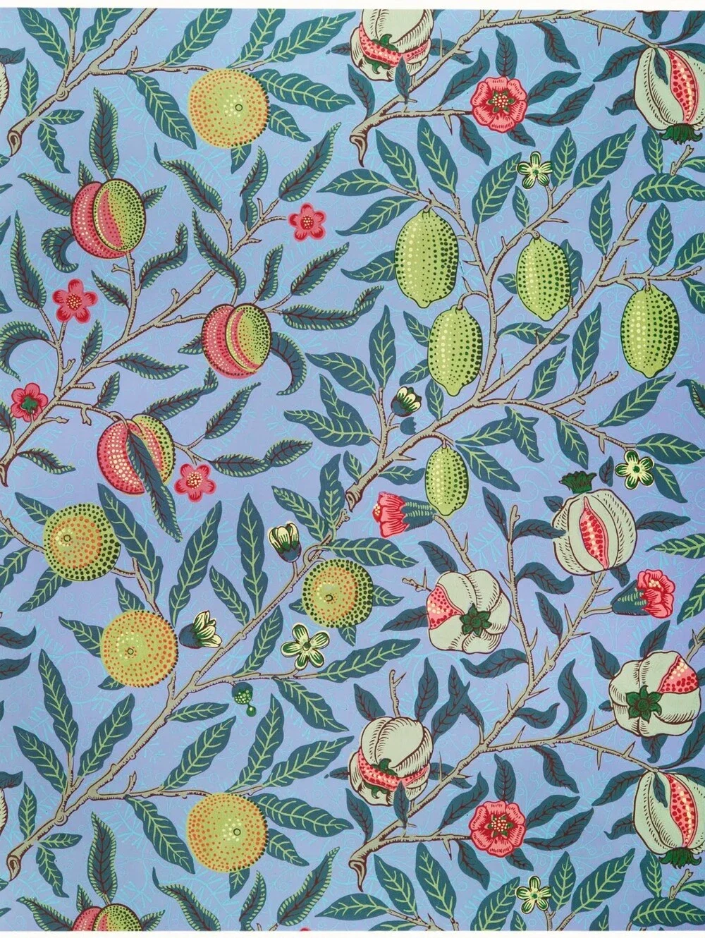 Blue Botanical William Morris Pattern Wall Art 16x20